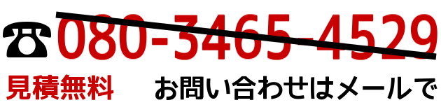 電話番号(Telephone number)080-3465-4529　8:00～21:00受付